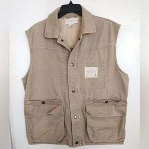 VTG Abercrombie & Fitch Vest Mens Large Adirondack Trail Forest & Stream Khaki